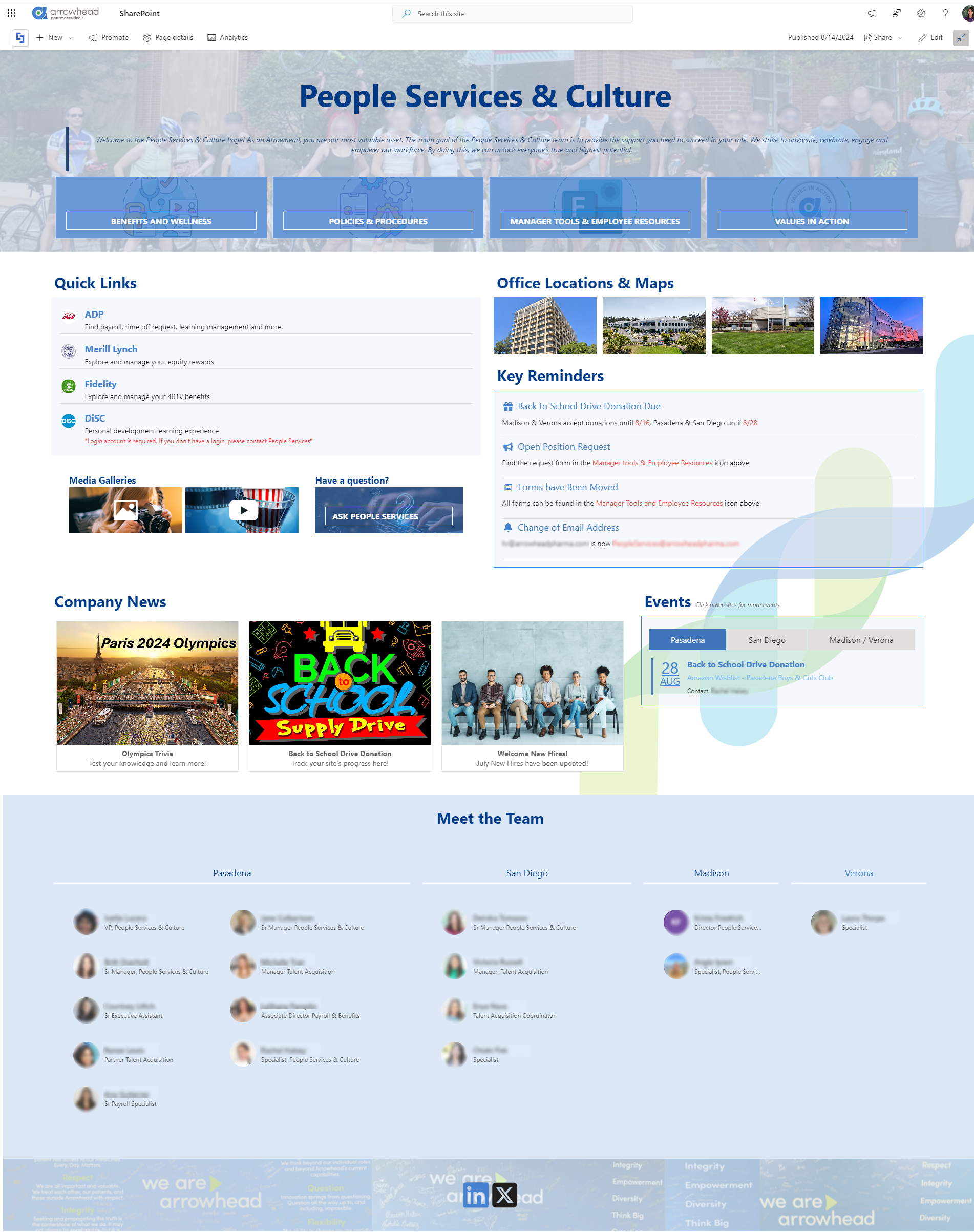 Proposed People Services page design